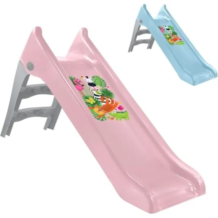 Mochtoys Kinderrutsche Pastell, 140 cm Rutschlänge, Wasserrutsche, wetterfest rosa