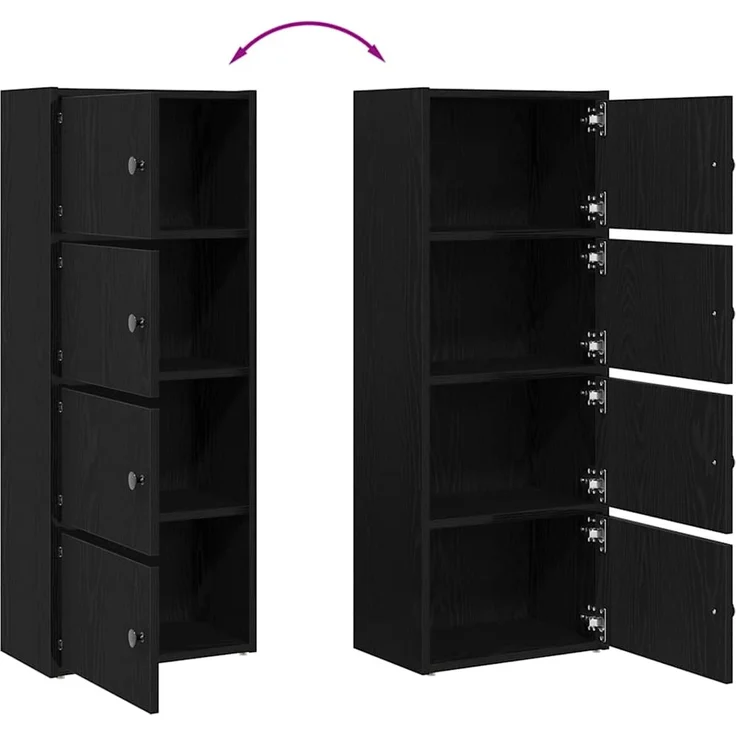 vidaXL Bücherregal Schwarz Eichen-Optik 40x24x102 cm Holzwerkstoff 860374 – Bild 8