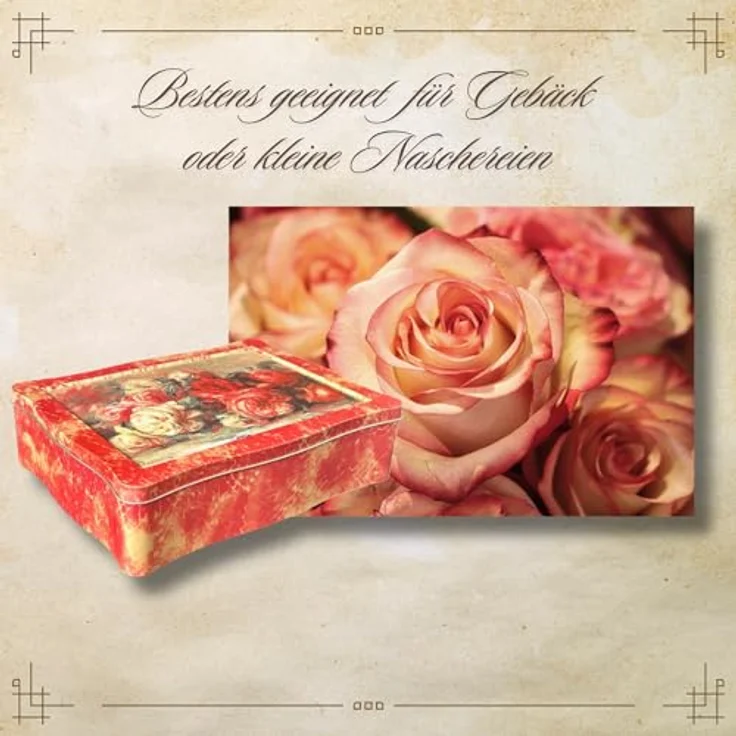 MediMuc Keksdose nostalgische Keksdose, Rosendose, Rosengemälde des Malers Renoir – Bild 7