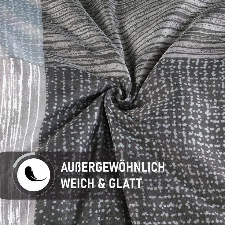 Malika Bettwäsche 135x200 + 80x80 cm atmungsaktiver Bettbezug, moderne Designs, Mikrofaser, 2 teilig, Für Allergiker geeignet, pflegeleicht, angenehm weicher Stoff – Bild 2