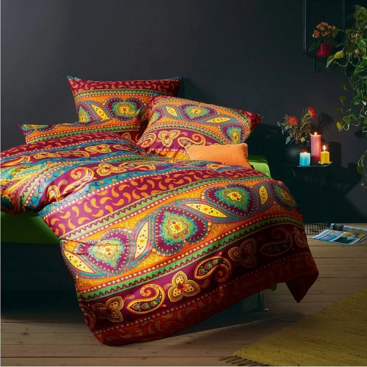 REDBEST Bettwäsche Bettwäsche, Mako-Satin, 2 teilig, Satin Paisley – Bild 2