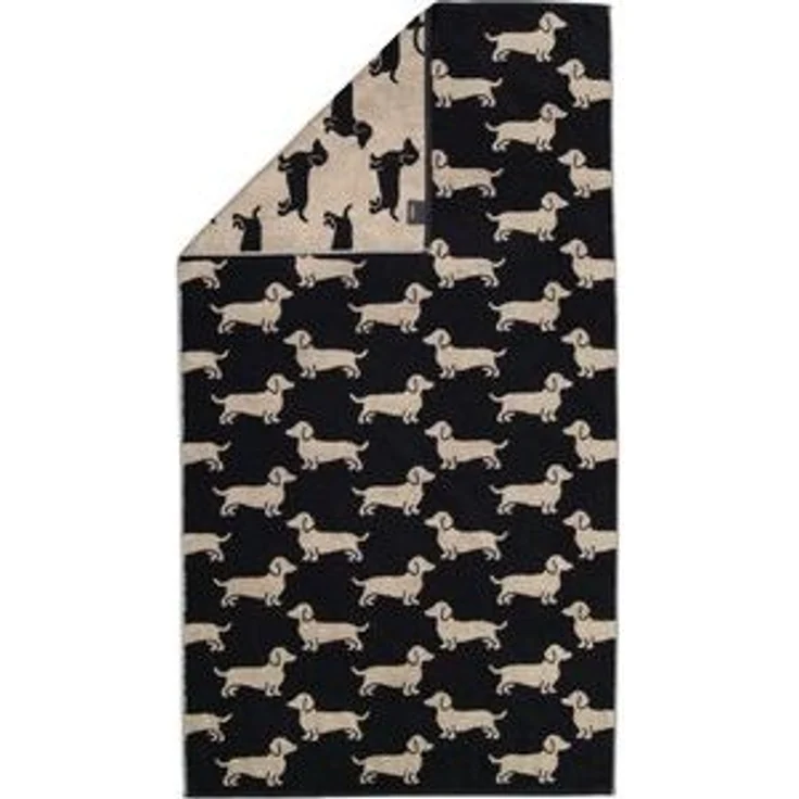 Cawö Handtücher Cawö Duschtuch We love Dogs 6246, 93 schwarz/beige, Baumwolle (1-St) – Bild 6