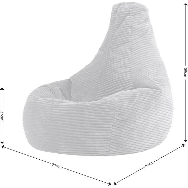 icon Sitzsack Sitzsack Sessel aus Cord Flauschig für Kinder „Dalton", 69 x 59 x 65 cm, Made in Germany, für Kinderzimmer – Bild 3