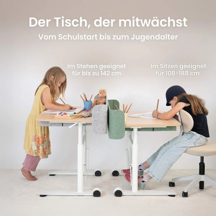 Ergotopia Kindertisch Desktopia Kids - Höhenverstellbarer Kinderschreibtisch – Bild 2