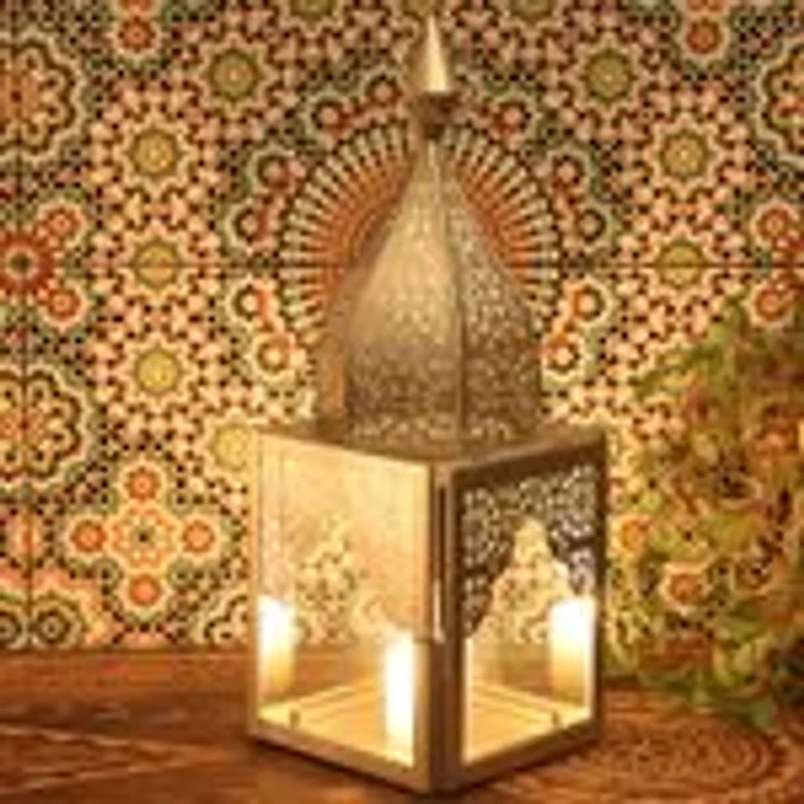 Orientalisches Windlicht Modena Silber M – Bild 2