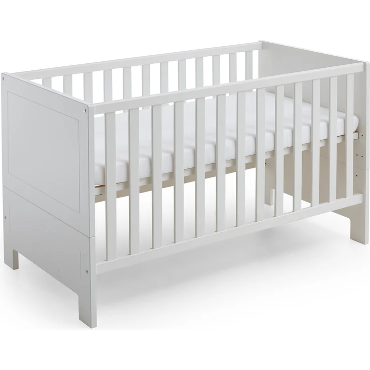 Arthur Berndt 'Thilo' Babyzimmer Sparset 2-teilig, Kinderbett (70x140 cm) und Wickelkommode mit Wickelaufsatz MDF Weiß – Bild 4