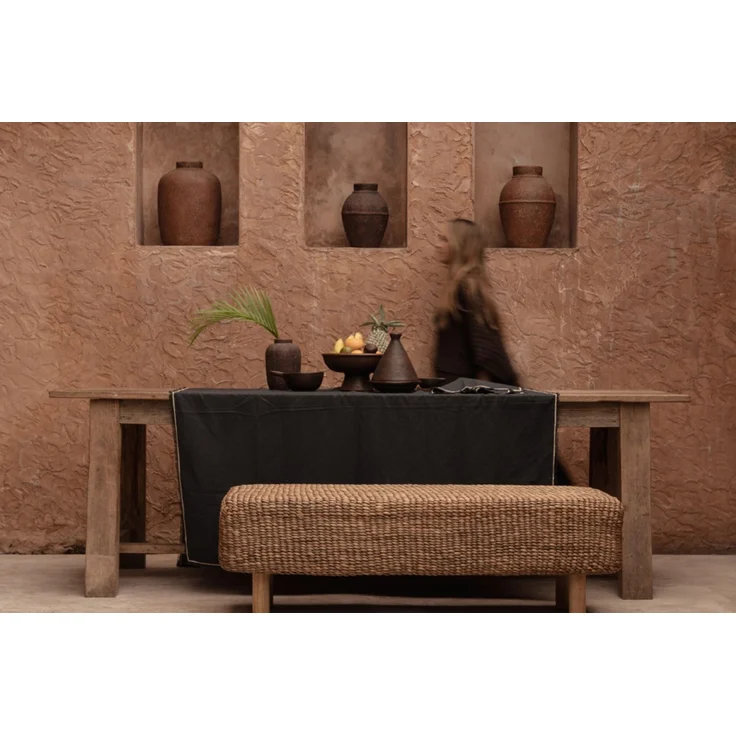 Die Tuscany Tischdecke - Schwarz Natur - 150x300 – Bild 4