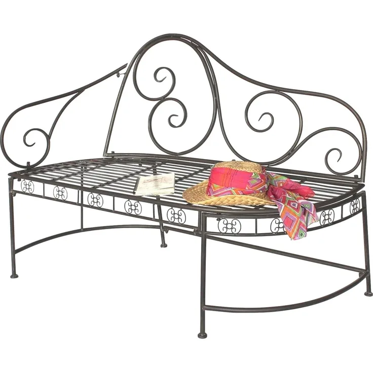 DanDiBo Bank DY140486 aus Metall Gartenbank Sitzbank 2-Sitzer 120 cm Rundbank Parkbank