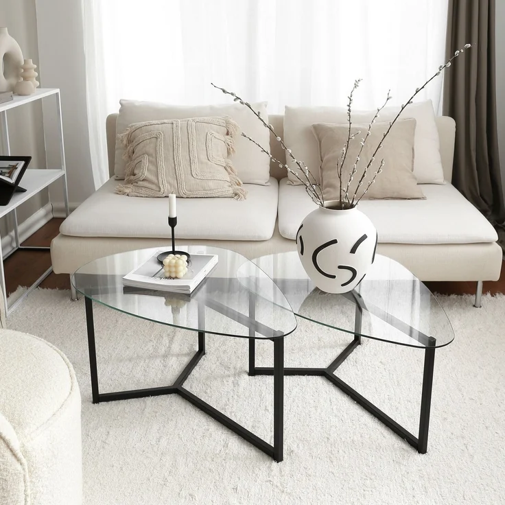 Skye Decor 'Bellisimo - Black' Couchtisch-Set, Mattschwarz, 82 x 40 x 58 cm – Bild 2