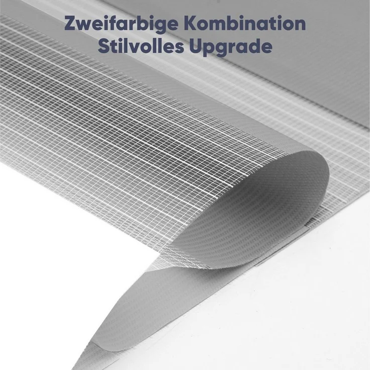 Doppelrollo Doppelrollo Klemmfix ohne Bohren Zweifarbig Zebra Rollo, Sekey, Extra Breite Stoffbahnen für mehr Privatsphäre & Schatten – Bild 3