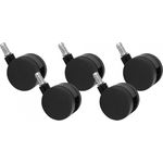 AMSTYLE 5er Set Weichbodenrollen schwarz Stift 11mm/Durchmesser 60mm