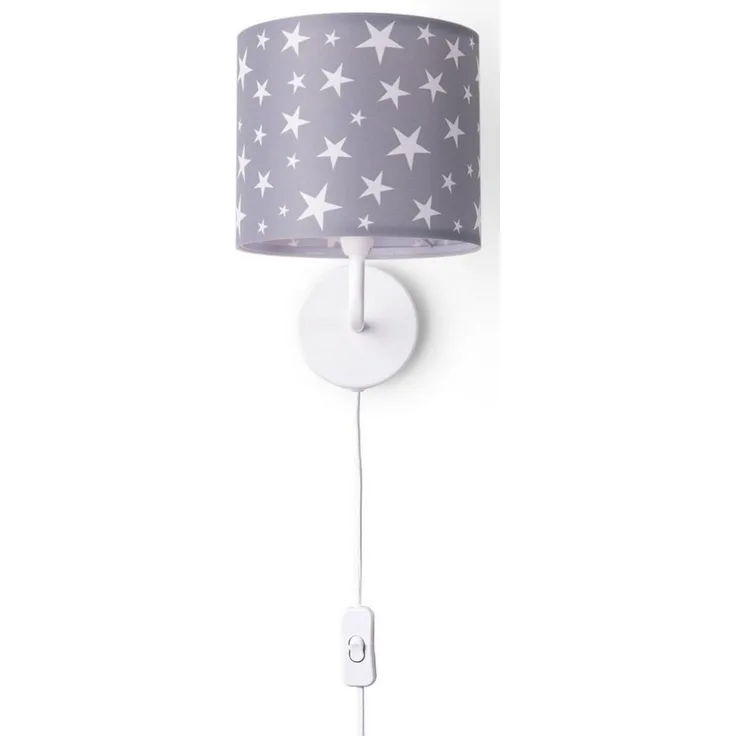 Paco Home Wandleuchte Capri 315, ohne Leuchtmittel, Lampe Kinderzimmer Babyzimmer âˆ…18cm Sterne Kabellänge 3m E14