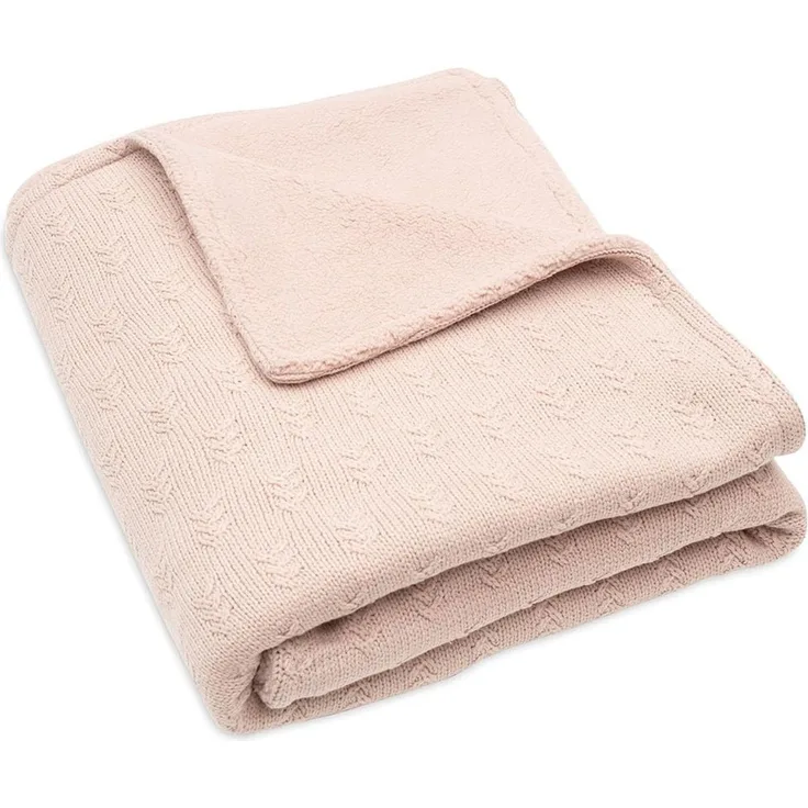Jollein Babydecke Kuscheldecke 75x100 cm Grain knit Wild Rose/Velvet
