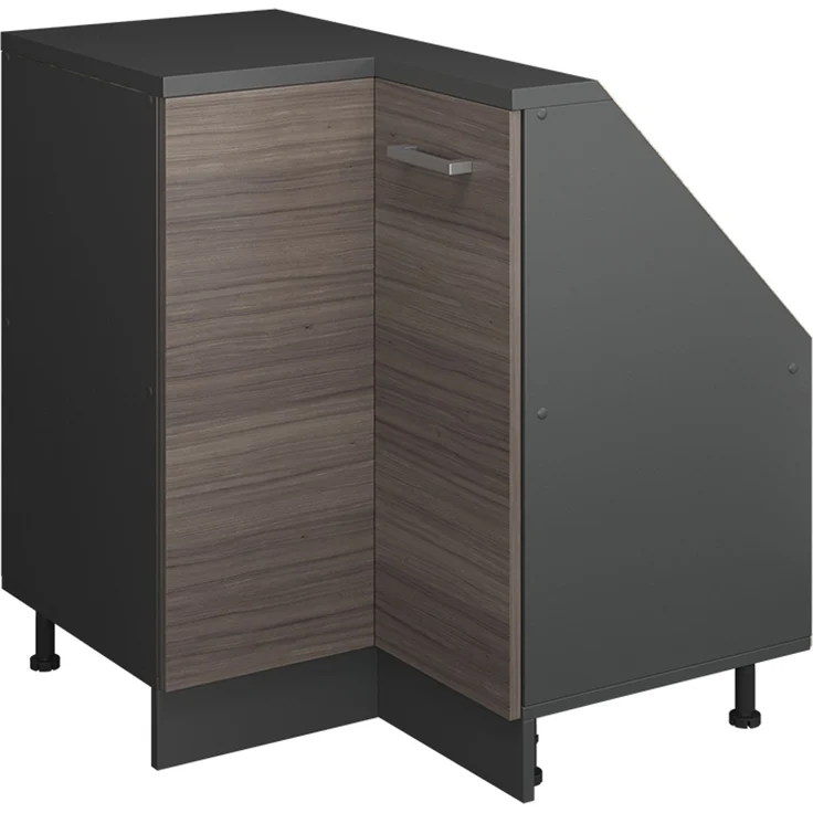 Eck-Küchenschrank für Dachschrägen R-Line Edelgrau 75.6 cm mit 1 Tür Vicco – Bild 1