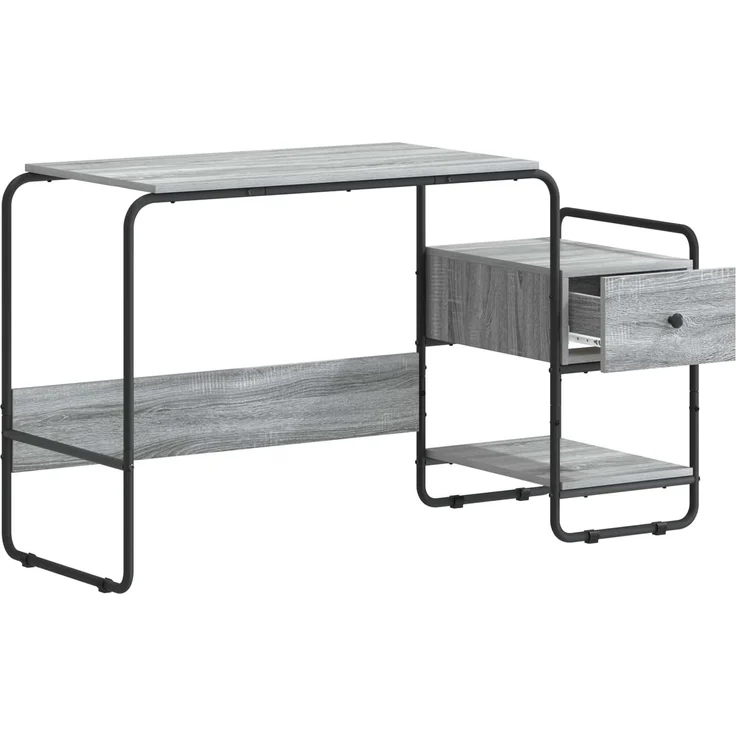 vidaXL Schreibtisch mit Stauraum Sonoma-Grau 131,5 x 50 x 75,5 cm 8008047 – Bild 3
