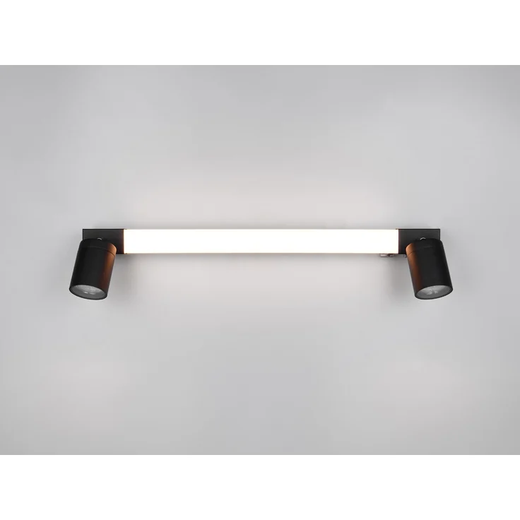 LED Bad Spiegelleuchte mit 2 Strahlern & Schalter, Schwarz Breite 60cm – Bild 11