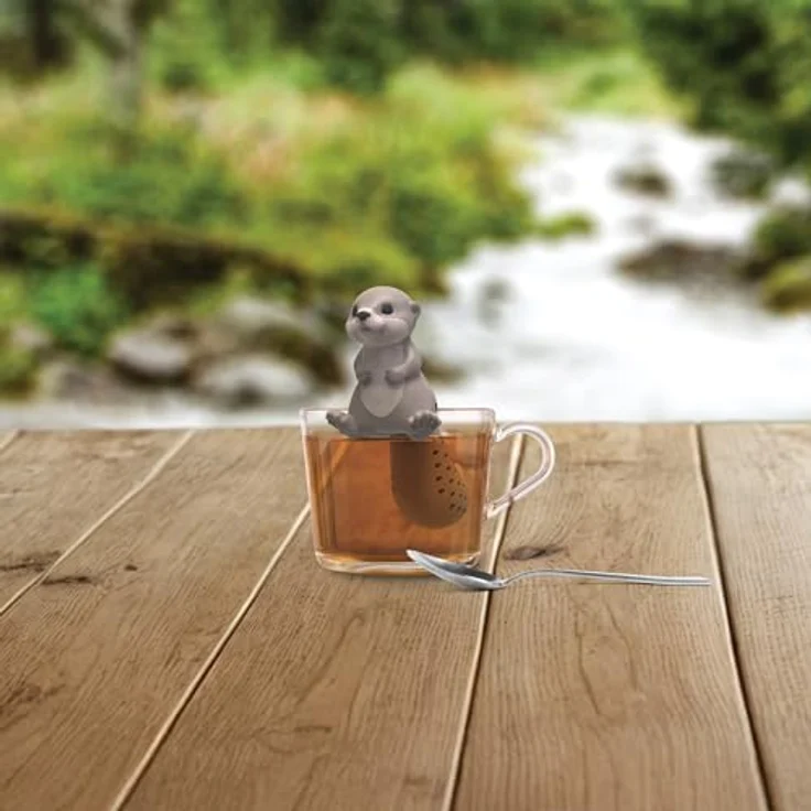 WestCraft Teesieb Cute Animal Tee-Sieb, Tee Ei, Tea Infuser, Teekugel Silikon Otter, Silikon, (1-St), Lustige Tee-Ei-Tier-Figuren, Zur Zubereitung von 1 Tasse losen Tee – Bild 3