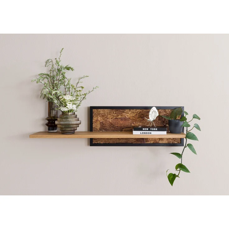 Wandregal Wildeiche 113x23x28 natur geölt LINDAU #05 – Bild 9