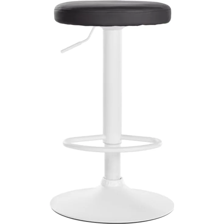 CLP Ponte Barhocker, Schwarz, höhenverstellbar 60-81 cm, runde Sitzfläche mit Kunstlederbezug, 360-Grad-Drehung, belastbar bis 120 kg – Bild 4