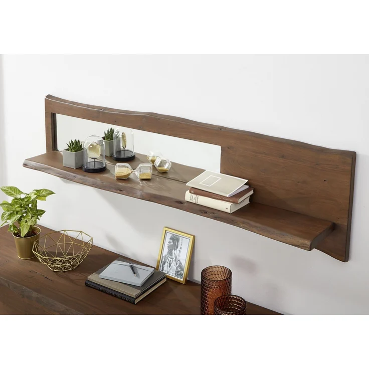 Wandregal Akazie 165x22x38 braun lackiert PURE ACACIA #806 – Bild 2