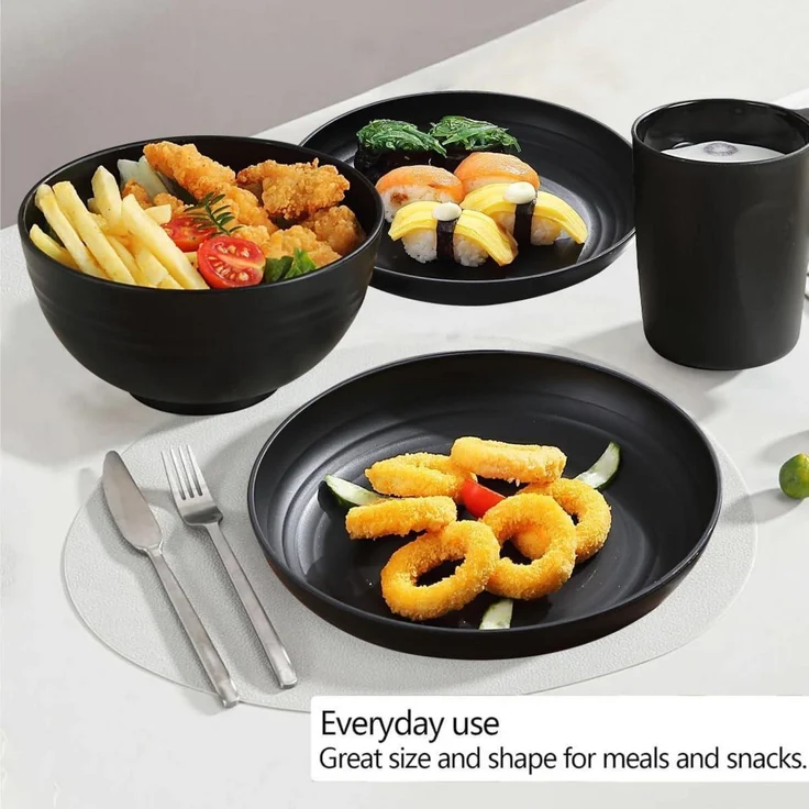 Kunststoffgeschirr Set 32-teilig Leicht Spülmaschinenfest BPA-frei uprof 8 – Bild 4