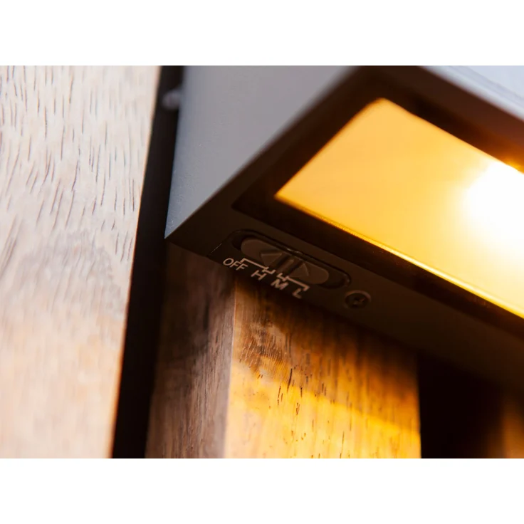 HYBRID LED Außenwandleuchte INKA, Solar & Strom 230V, Anthrazit 18cm breit – Bild 8