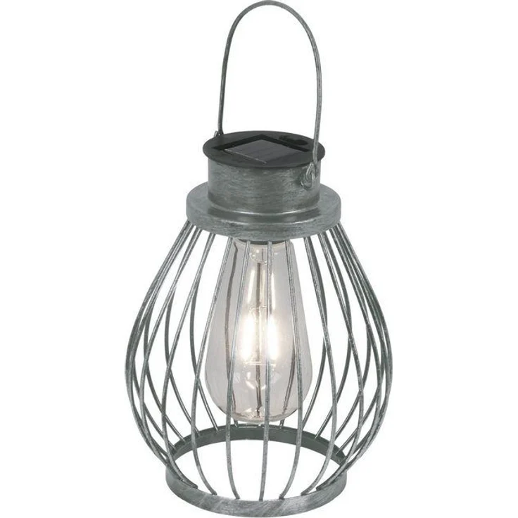 näve LED Solarleuchte Balubo, Tageslichtsensor, LED fest integriert, Warmweiß, Solar, incl. Schiebeschalter, Lichtfarbe: warmweiß, Farbe: silber – Bild 4