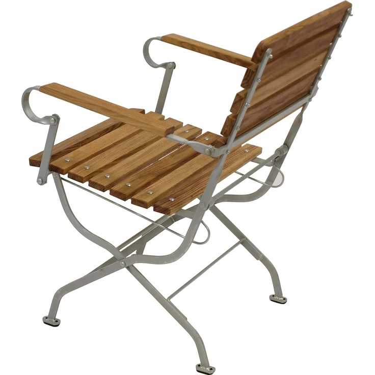 DEGAMO PASSAU II Garnitur 3-teilig, Metall + Robinie, verzinkt/natur, Tisch 77cm rund – Bild 3