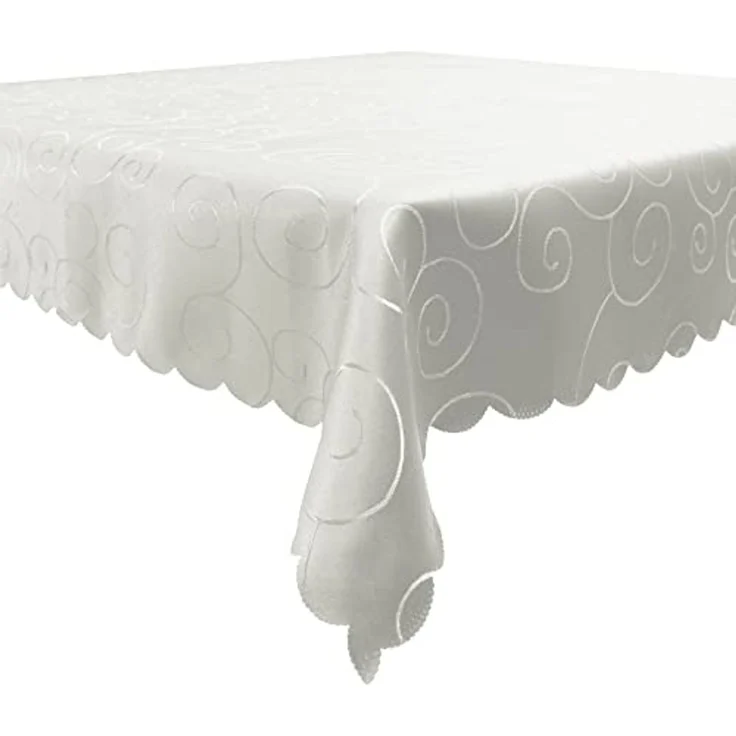 Haus und Deko Tischdecke Tischdecke Damast Ornamente eckig Circle Struktur bügelfrei pflegeleic (1-tlg) – Bild 2