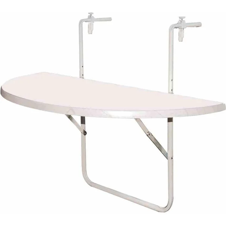 ALCO Balkonhängetisch 100x50 cm halbrund weiß höchenverstellbar klappbar – Bild 1