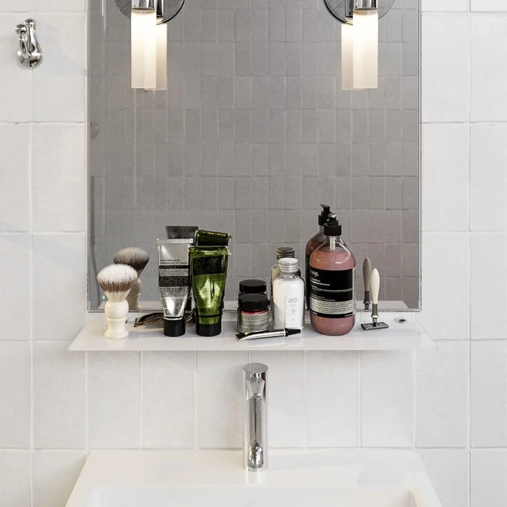 HOOZ Wandregal aus Sicherheitsglas mit Halterung - Weiß - 60 x 18 x 0,6 cm, 1-tlg, mit geschliffenen Kanten – Bild 2