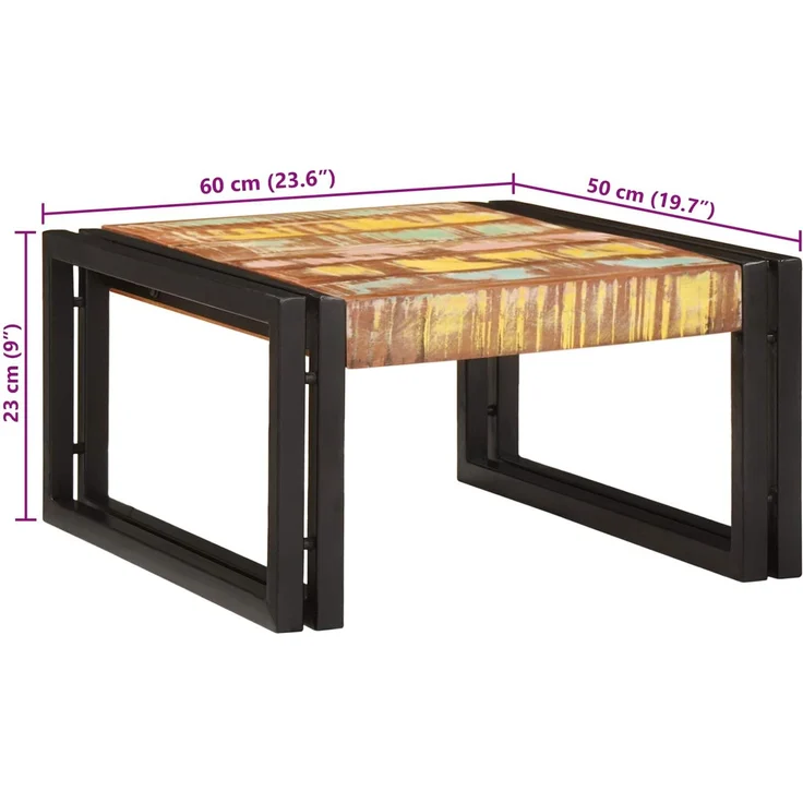 vidaXL Badregal mit Regal Mehrfarbig 60 x 50 x 23 cm Massives Altholz 4102753 – Bild 12