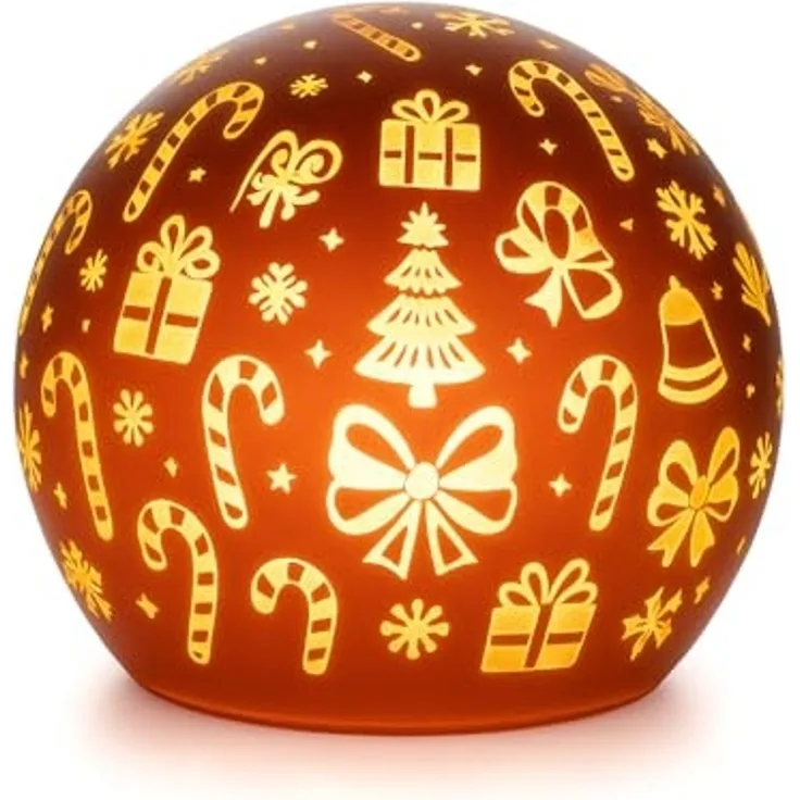mucHome LED Kugelleuchte Deko Kugel LED Licht Gold mit Timer Weihnachtskugel rot/Gold 10cm