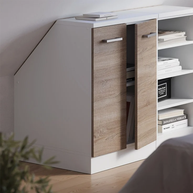 Küchenschrank für Dachschrägen R-Line Sonoma 60 cm mit 2 Türen, Schrankkorpus 60 cm Tiefe Vicco – Bild 4