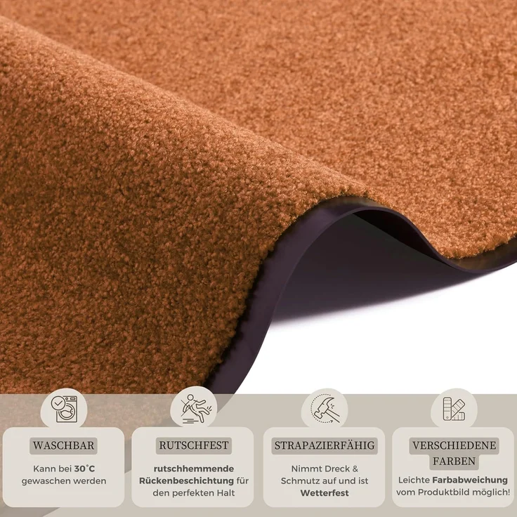 Waschbare Fußmatte Wash & Clean - orange - 120x180x0,7cm – Bild 3