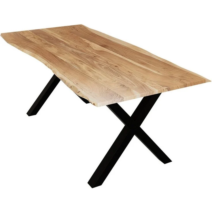 Liadomo Baumkantentisch Sammy, Esstisch, Esszimmertisch, Massivholztisch, Platte mit natürlicher Baumkante, wählbare Größen und Metallgestelle – Bild 1