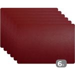 MuchoWow Platzset Leder - Lederoptik/print - Rot - Leicht, (6-St), Platzsets, Tischset, Abwaschbar, Tischsets, Platzdeckchen