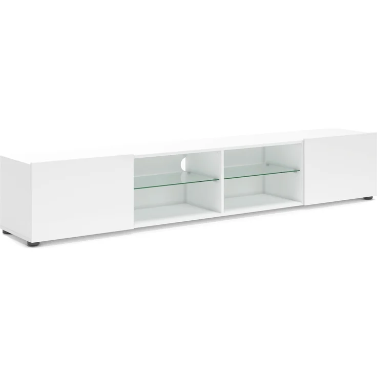 Lowboard >Mister< in weiss, Lack Hochglanz - 225x40x38cm (BxHxT) – Bild 2