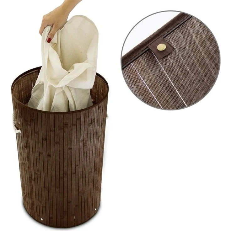 Wäschekorb Bambus rund – Bild 6