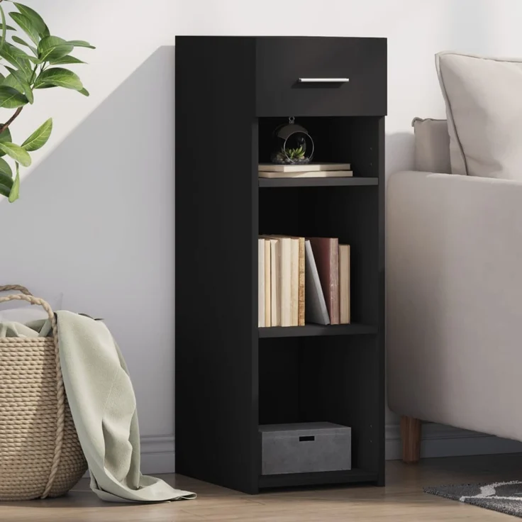 vidaXL Sideboard Schwarz 30x42,5x93 cm Holzwerkstoff 846307 – Bild 1