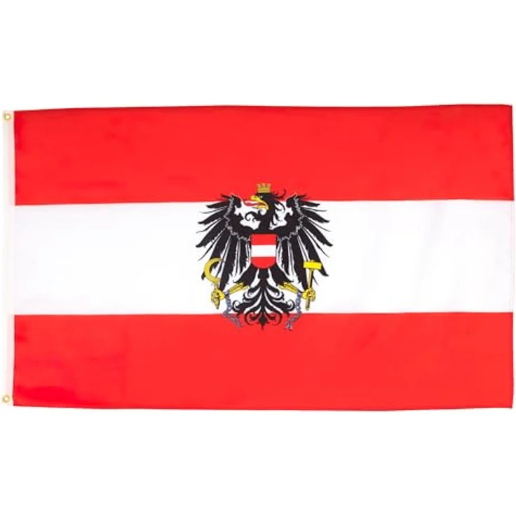 AZ FLAG 5 Stück Österreichische Flagge mit Adler – 150 x 90 cm – Österreichische Flagge, 100% Polyester, mit integrierten Metallösen – Bild 1