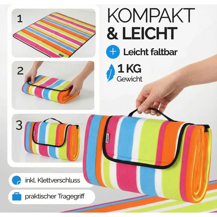 DETEX® Picknickdecke XL 195x150 cm wärmeisoliert wasserdicht – Bild 4
