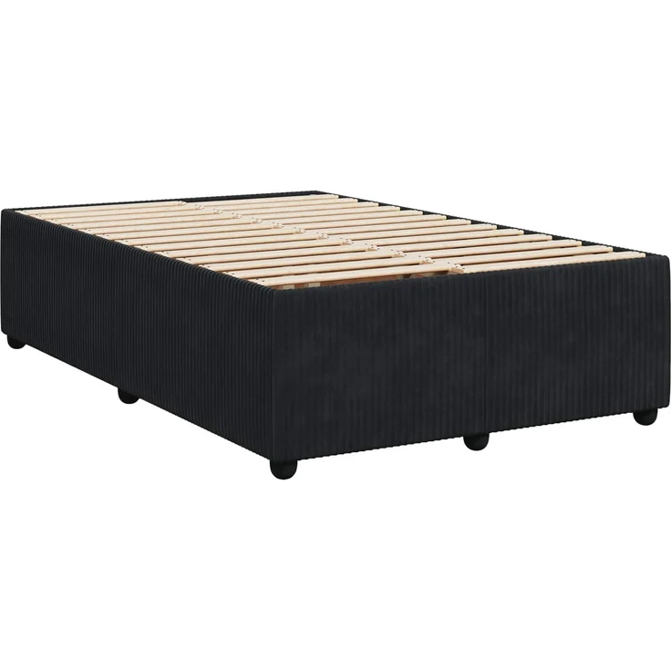 vidaXL Boxspringbett mit Matratze Schwarz 120 x 190 cm Samt 3451633 – Bild 5