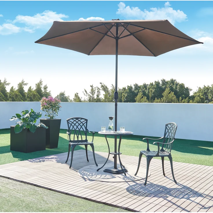 Bistro-Set Vena 3-tlg. Aluminiumguss Dunkelgrau mit grüner Patina [casa. pro] – Bild 2