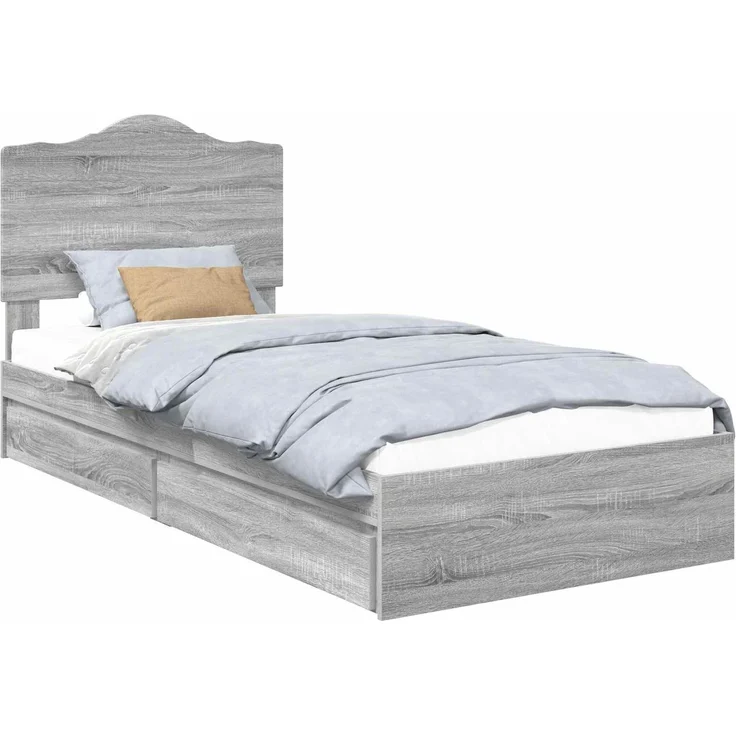 vidaXL Aufbewahrungsbett Graues Sonoma 90 x 200 cm Holzwerkstoff 3413546 – Bild 1