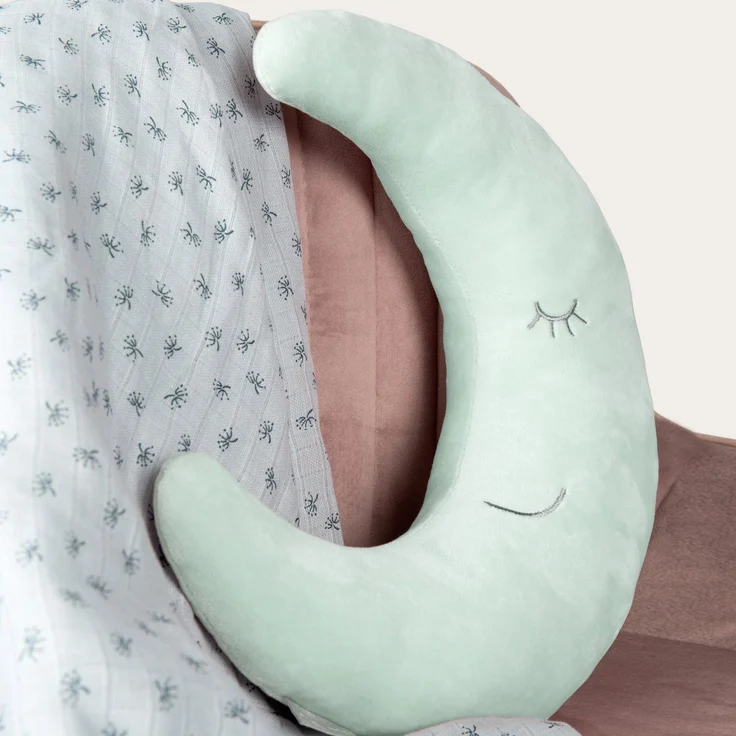 roba Nackenkissen in Mond-Form - bestickt - HxBxT: 30 x 25 x 8cm - Frosty Green – Bild 3