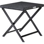 Casaria 'Rom' Klapphocker (1 St), Polyrattan / Stahl schwarz, 40 x 44 x 44 cm