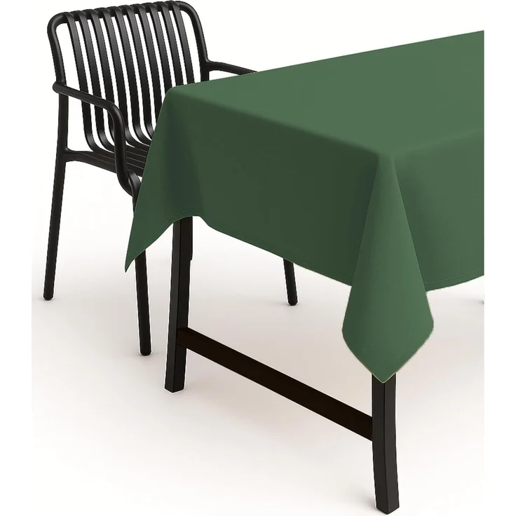 texpot Tischdecke 130x260 cm Dunkelgrün Leinenoptik Lotuseffekt Fleckschutz Bügelfrei Tischtuch