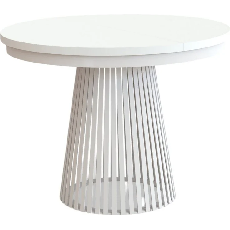 Compleo Esstisch Rund, Säulengestell mit Rillenstruktur DAST, Ausziehbar 100-180 cm – Bild 1
