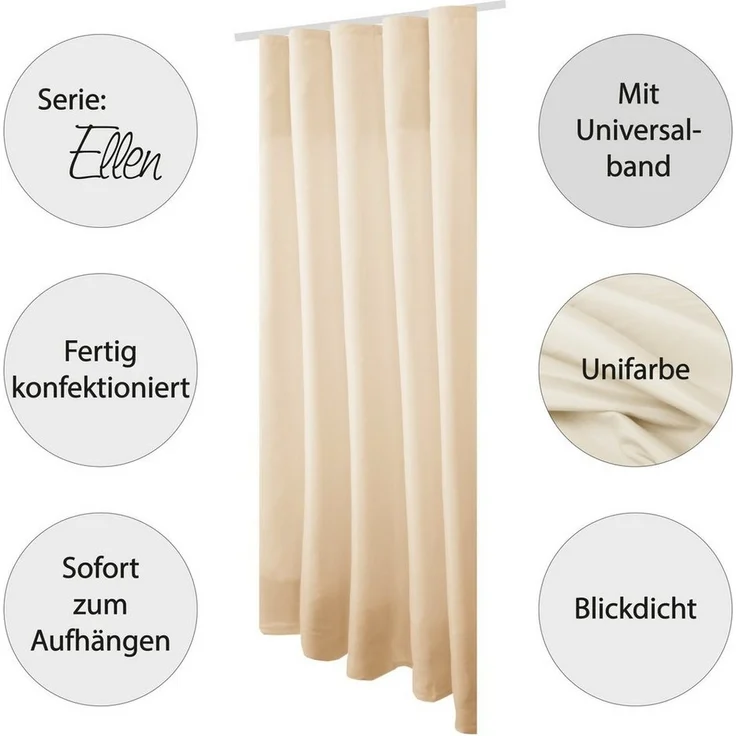 Bestgoodies Gardine, Kräuselband (2 St), blickdicht, Gardine blickdicht mit Universalband, viele Größen/Farben – Bild 2